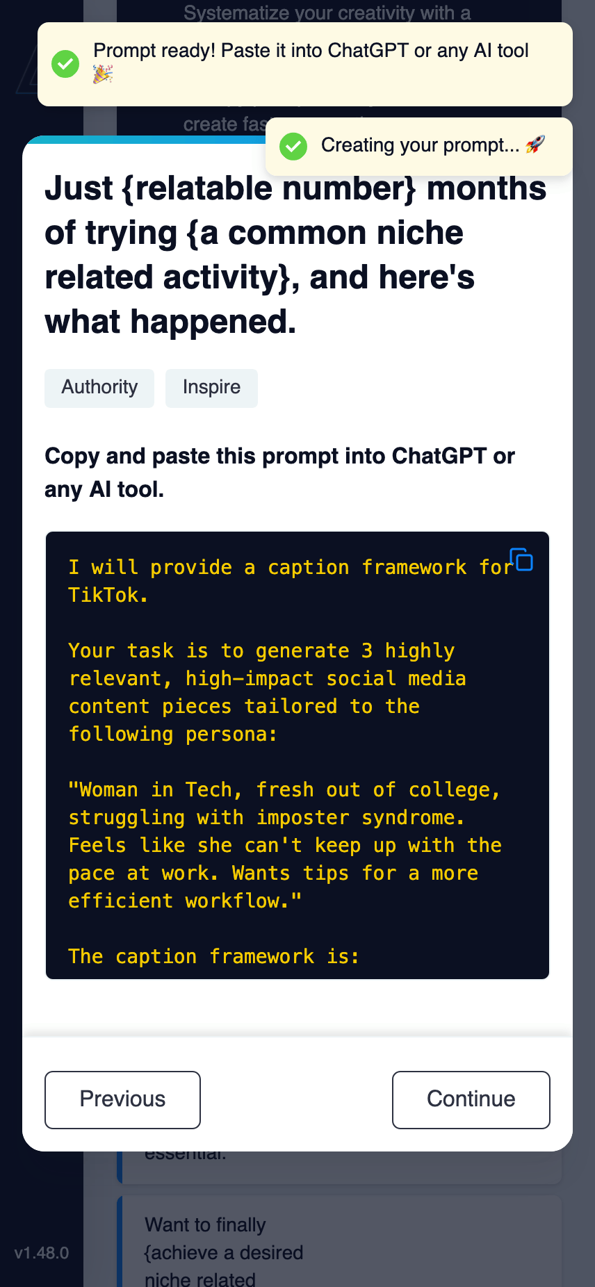 Ayumio Frameworks Demo Generated Prompt - Mobile