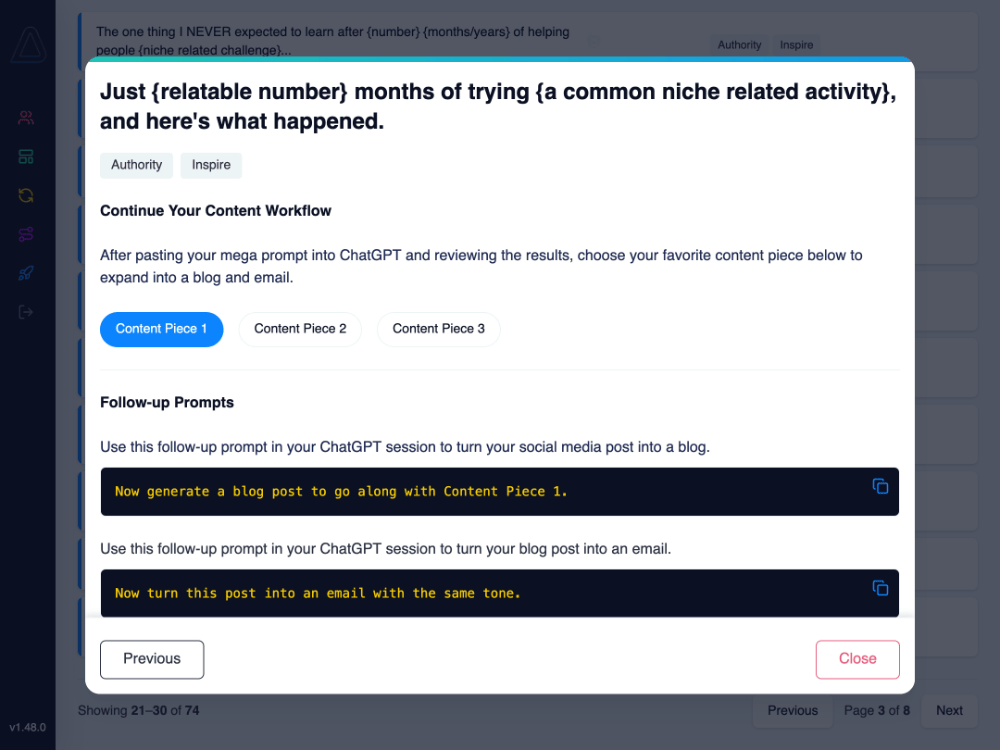 Ayumio Frameworks Follow Up Prompts - Tablet Landscape