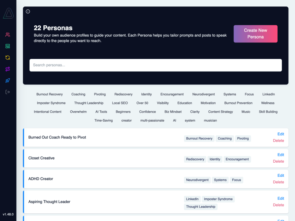 Ayumio Personas Demo Personas - Tablet
