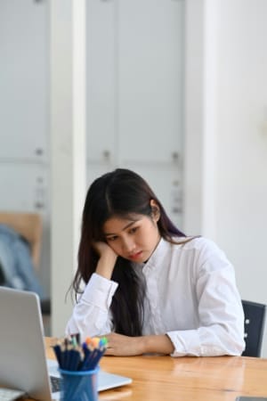 Woman feeling loss of momentum