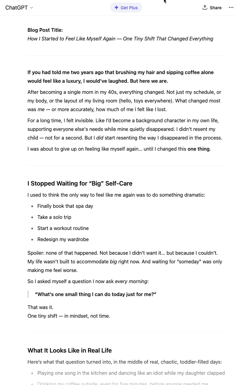 ChatGPT - Content Piece 1 to Blog Post